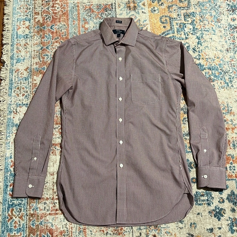 JCrew Thompson Shirtings wrinkle-free 80’s 2-ply red checked button down shirt